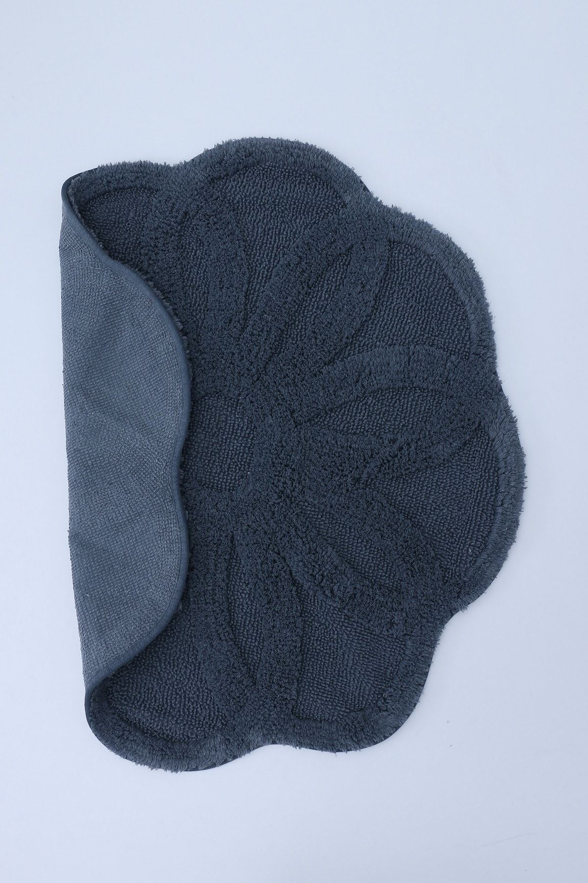 İva Home Collections Papatya Tufting Pamuklu Gümüş Banyo Halısı ( 120 X 120 )