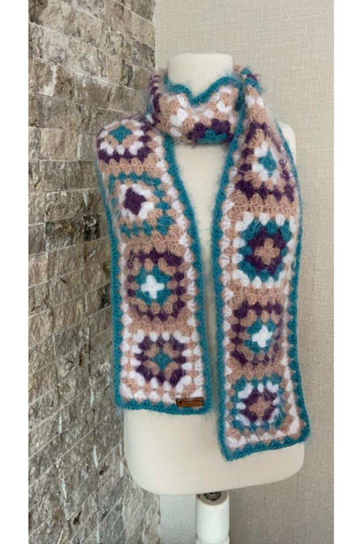 MUNEWER DESIGN Kroşe Motif Atkı