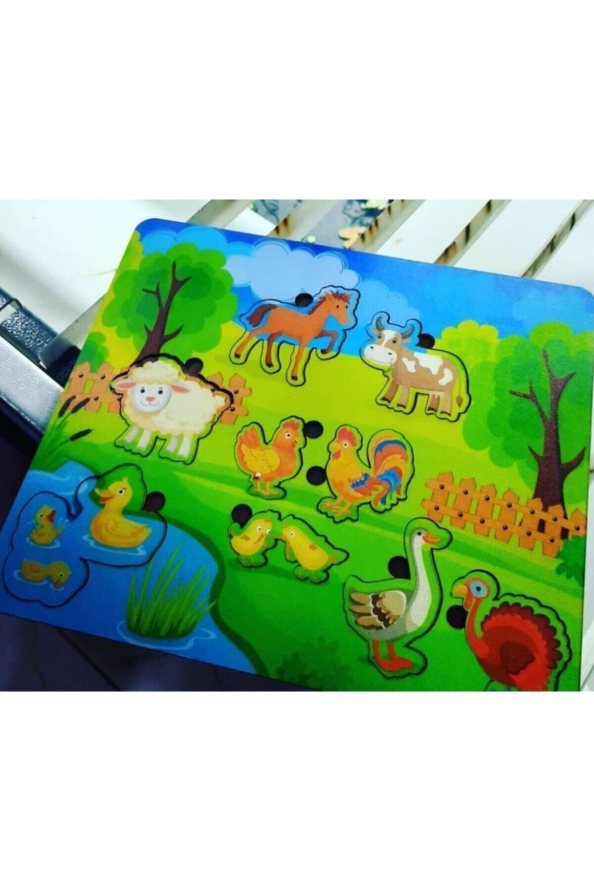 Biomak Puzzle Eğitici&ahşap Hayvan Çiftlik Puzzle Öğretici Eğlendirici Yapboz 29x25