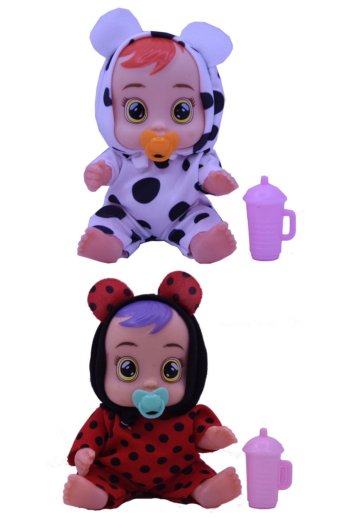 Cry Babies Ağlayan Bebekler Sessiz 2li Set 12 Cm Kücük Boy Ve Hediye Cüzdan