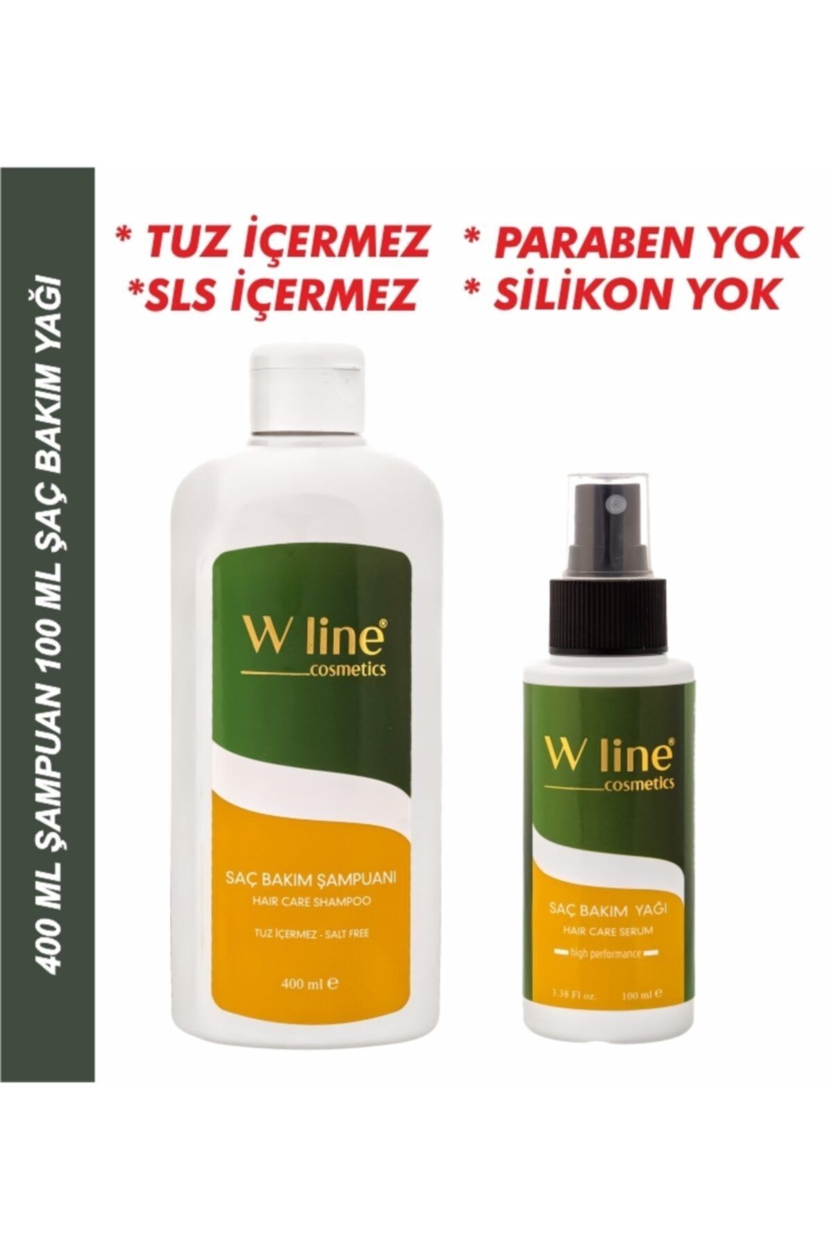 wline Saç Bakım Seti- Tüm Saç Tipleri Için Şampuan(400ml) + Saçbakım Serumu Yağı (100ml)