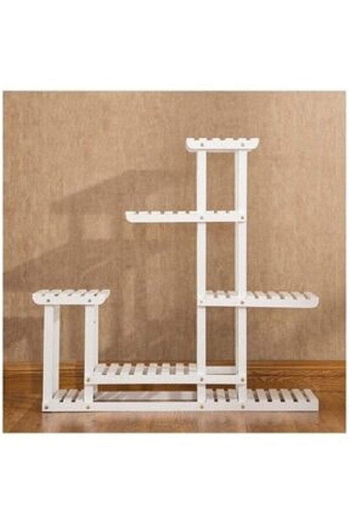 Kenpool Saksı Standı Kitaplık Çiçeklik Raf Stand Beyaz Çiçeklik Modelleri No6
