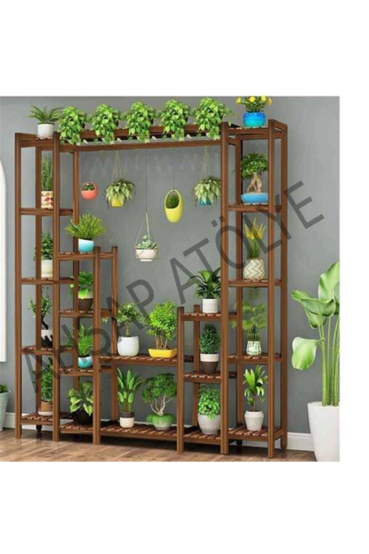 Kenpool Ahşap Çiçeklik Kitaplık Saksılık Balkon Bahçe Standı Eskitme