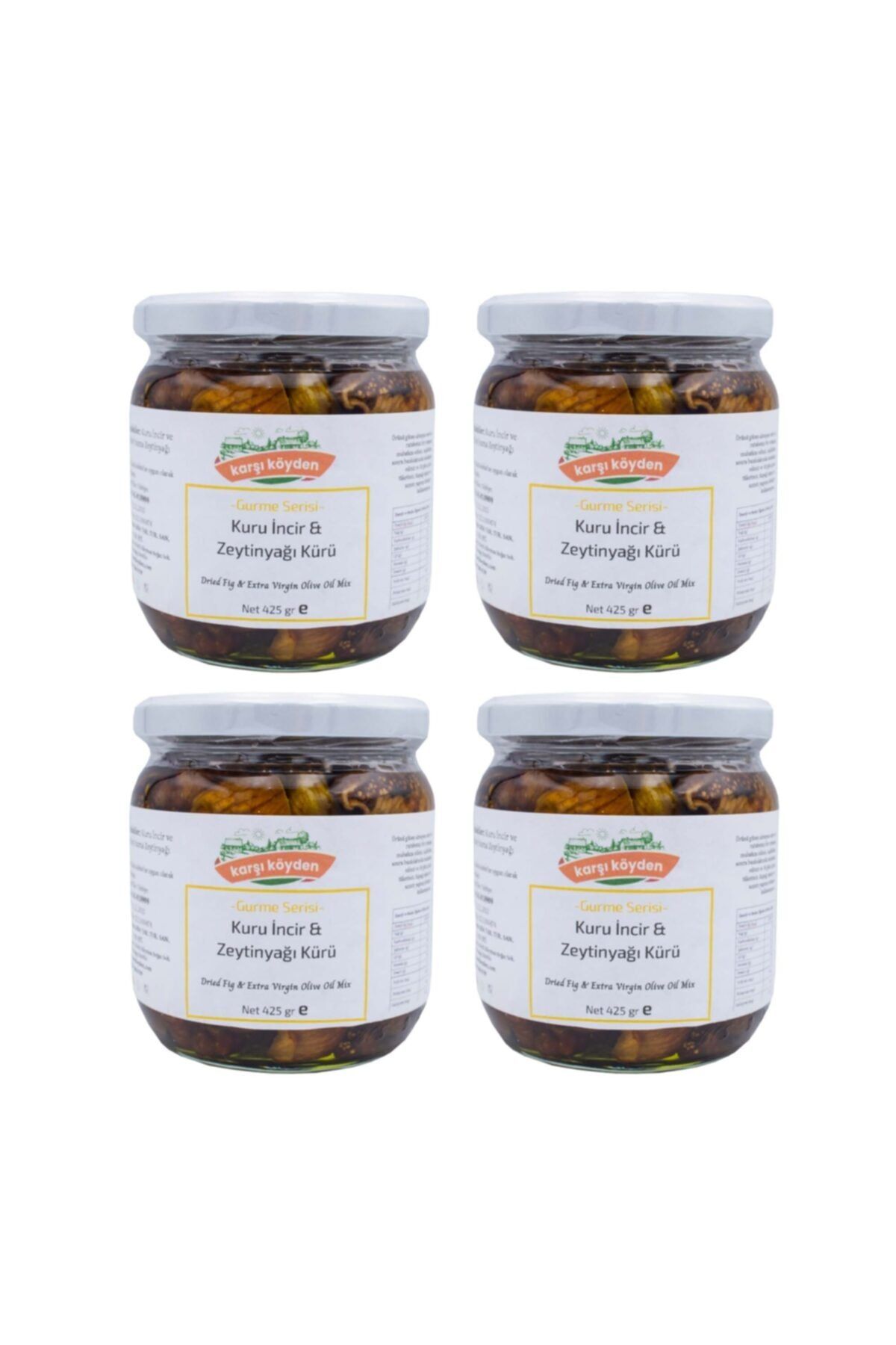 Karşı Köyden Zeytinyağlı Kuru Incir Kürü - Ev Yapımı Tadında - 4 Adet X 425 Gr