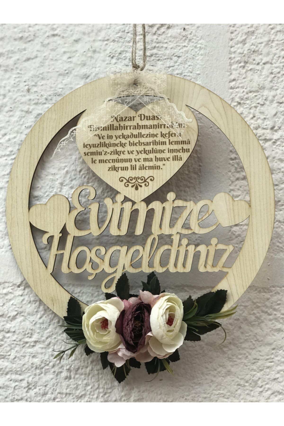 ASİMEL TAÇ & TASARIM Dekoratif Özel Tasarım Hoşgeldiniz Yazılı Kapı Süsü