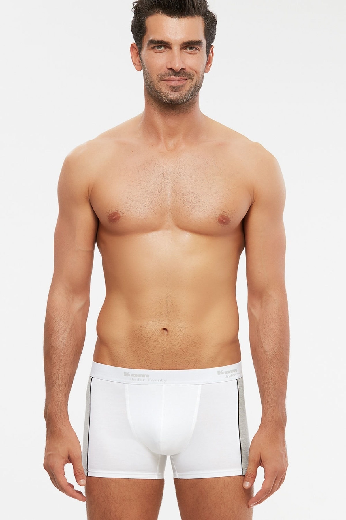 Kom Leo Pamuklu Kontrast Parçalı Erkek Boxer