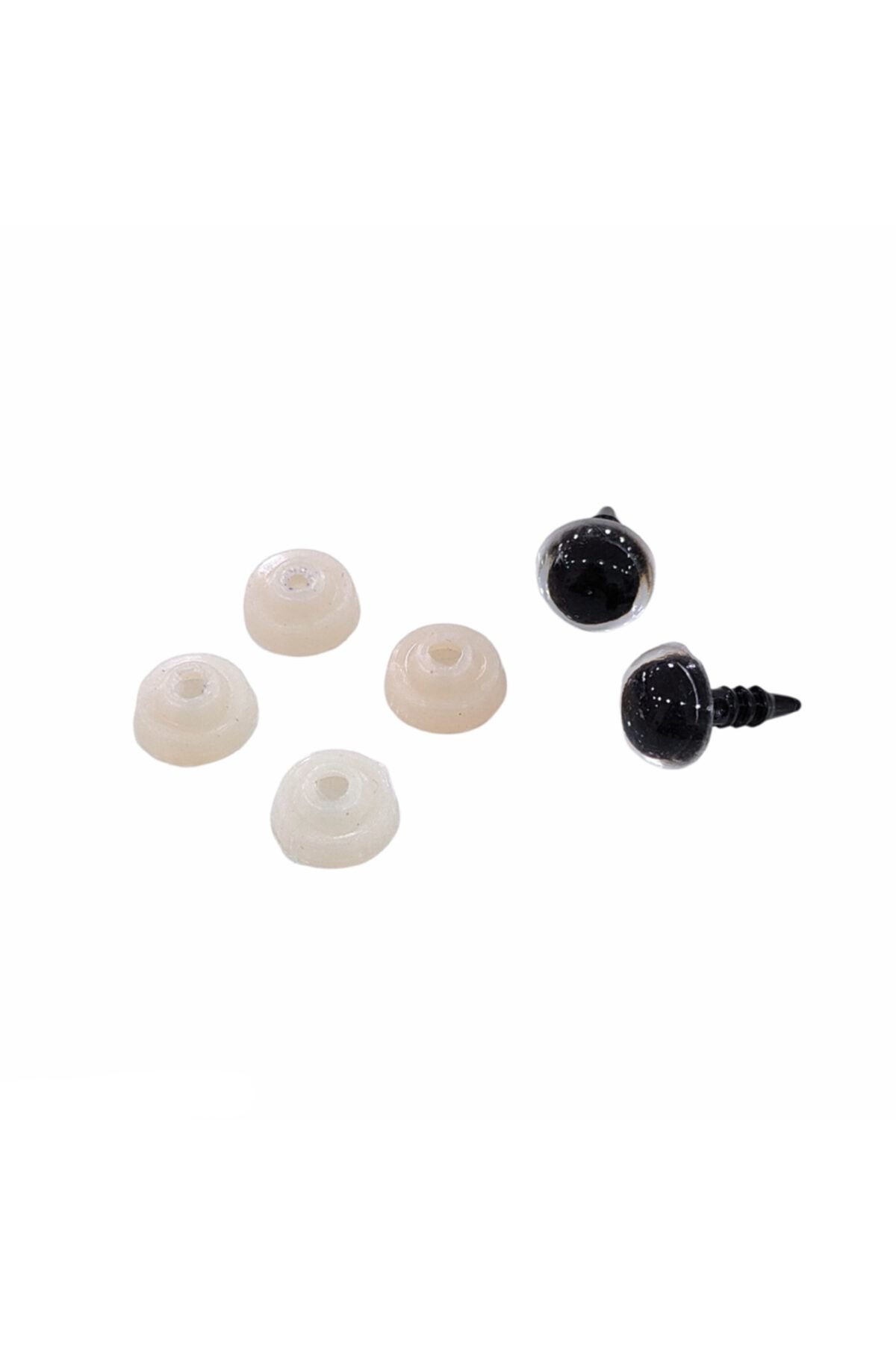 hobimon Amigurumi Vidalı Renkli Göz - Gri - 12 Mm - 40 Adet (20 ÇİFT) Kilitli Göz