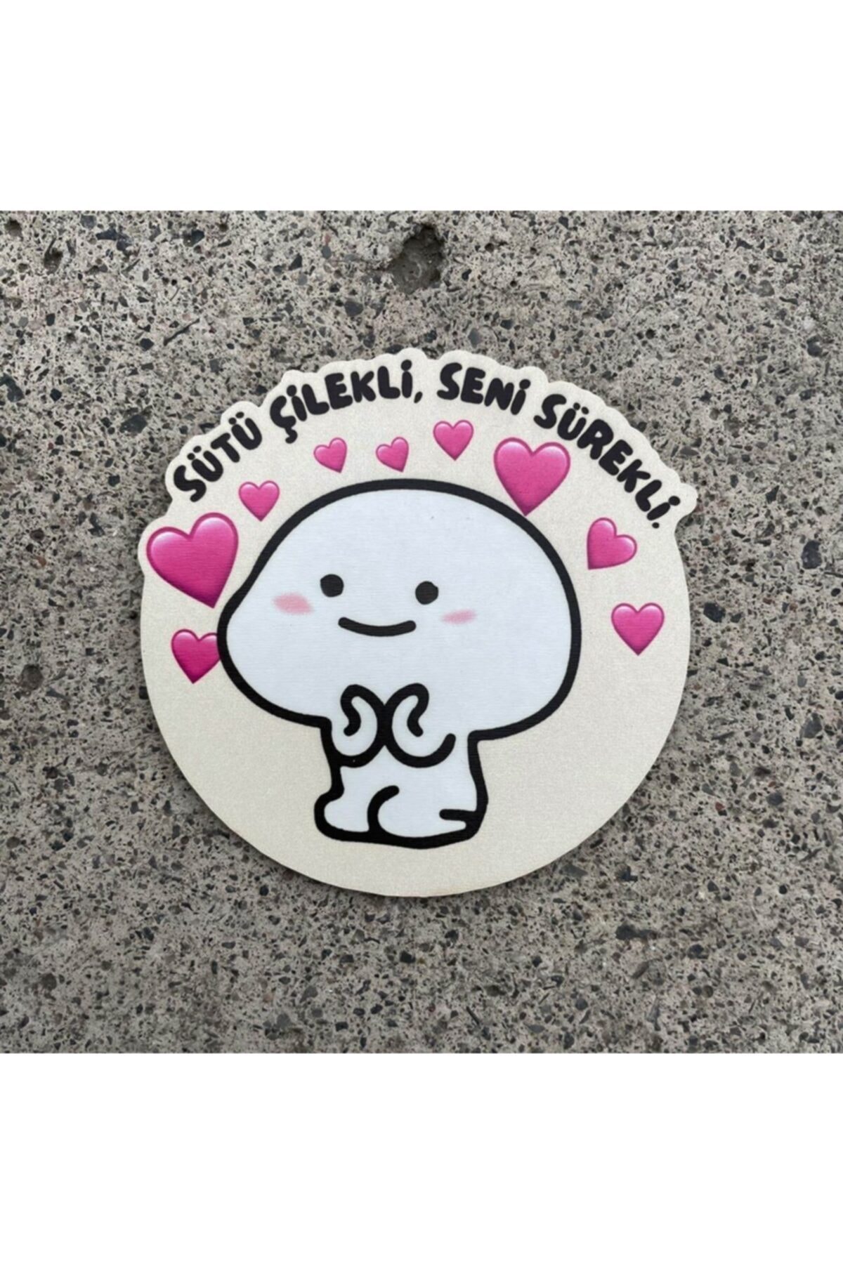 Planet Butik Sütü Çilekli Seni Sürekli Bardak Altlığı