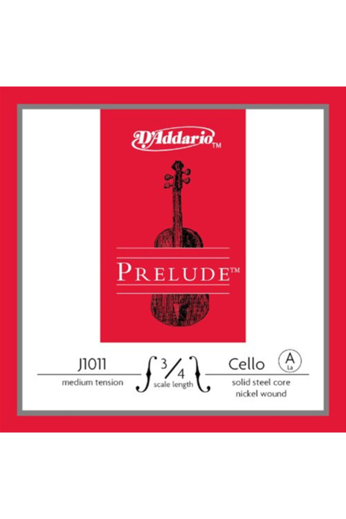 Daddario Daddarıo J1011 3/4m Cello Tek Tel, Prelude, A-la, 3/4 Scale, Med