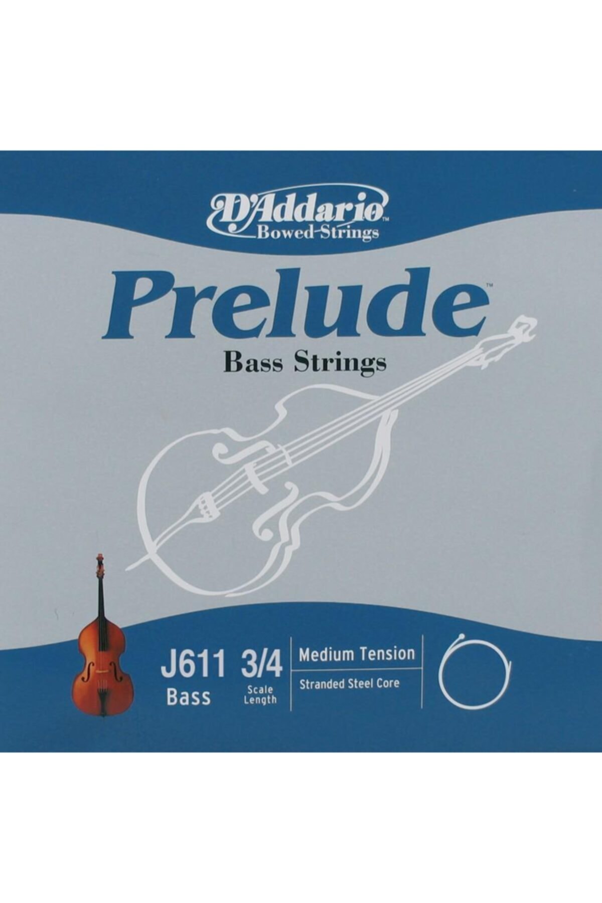Daddario Daddarıo J611 Kontrabas Tek Tel, Prelude, G-(sol), Scale 3/4, Me