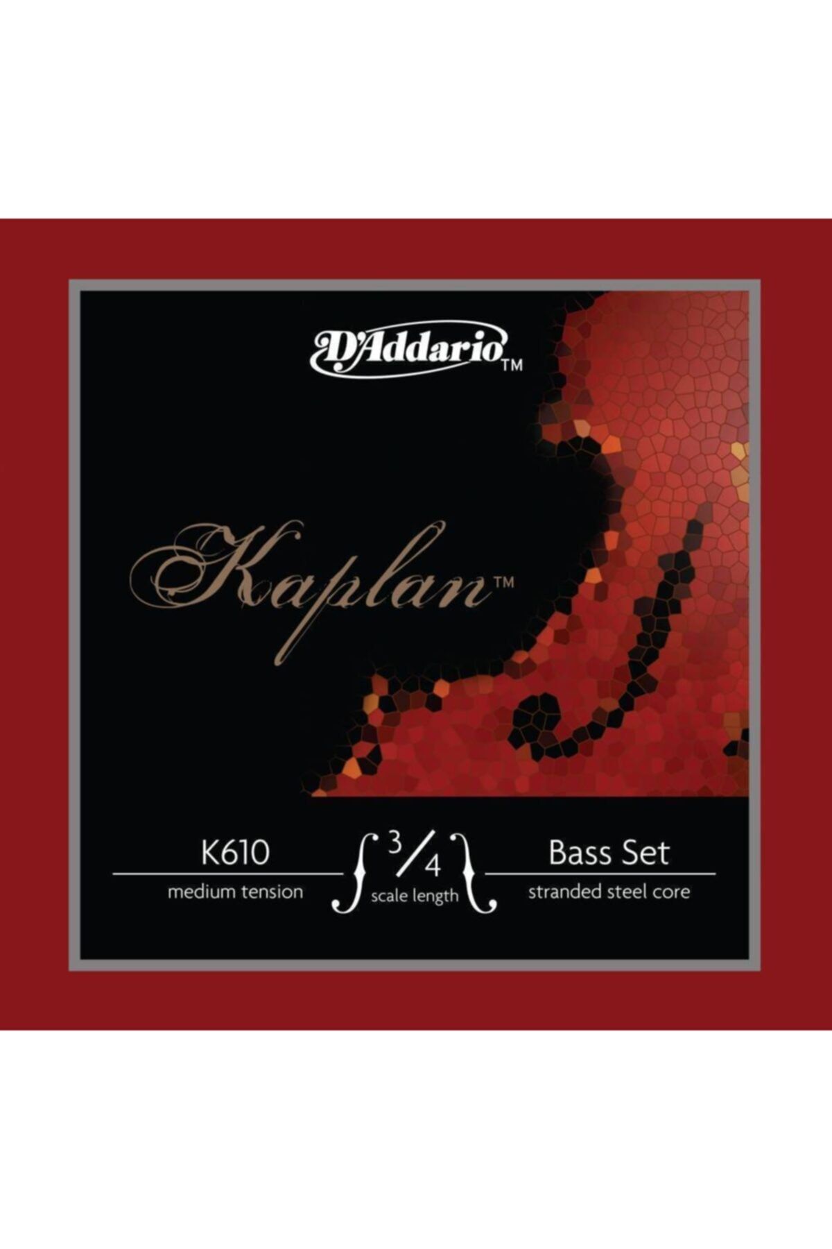 Daddario Daddarıo K610 3/4m Kontrabas Tel Seti, Kaplan, Scale 3/4, Medıu