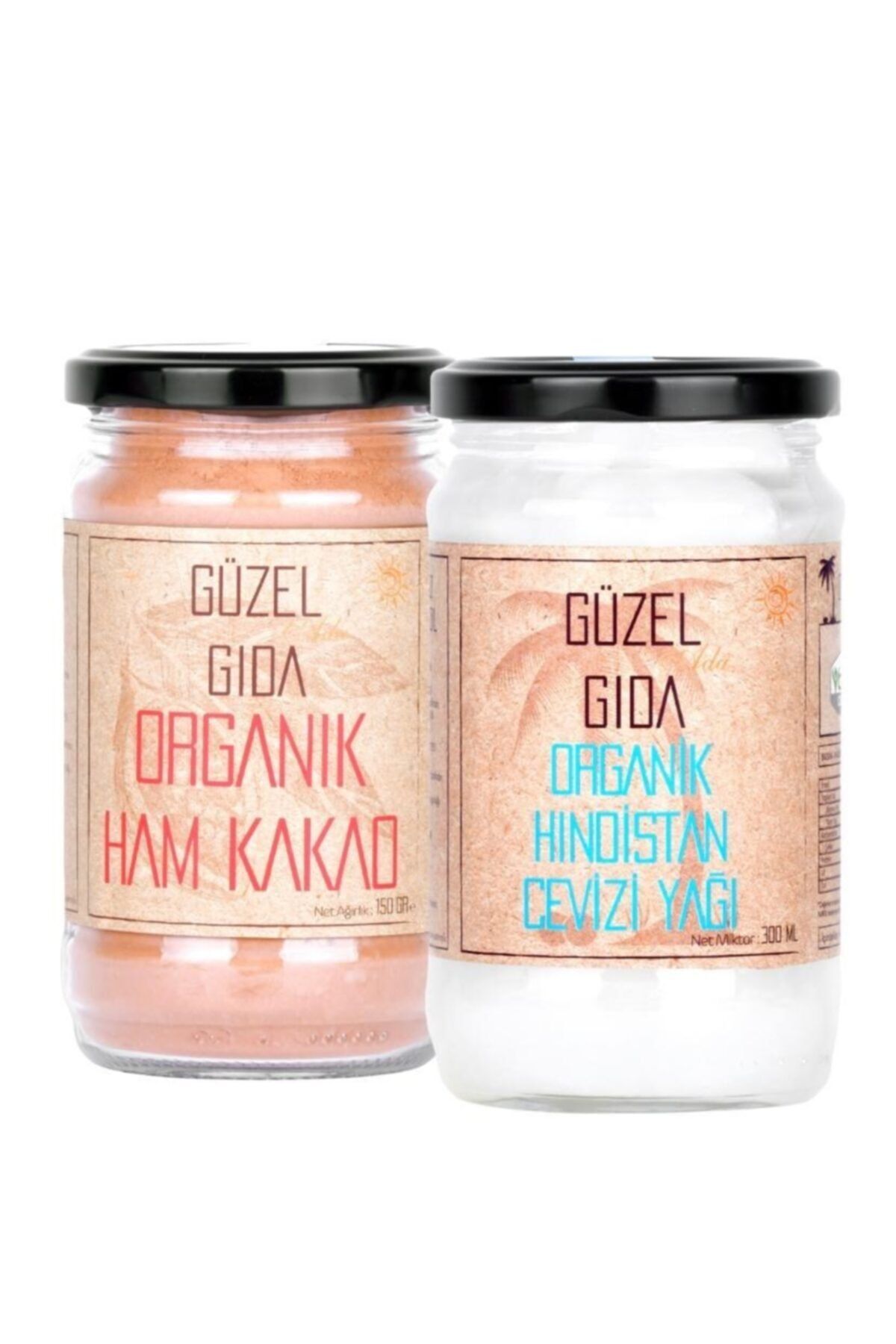 Güzel Gıda Organik Hindistan Cevizi Yağı Soğuk Sıkım 300 Ml Organik Ham Kakao Tozu 150 Gr