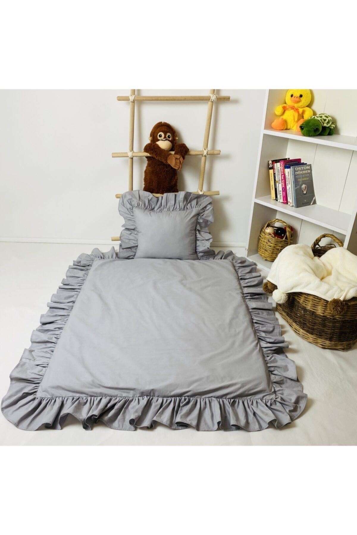 Softline Fırfırlı 100*120 Uyku Ve Oyun Minderi + Kırlent Hediye