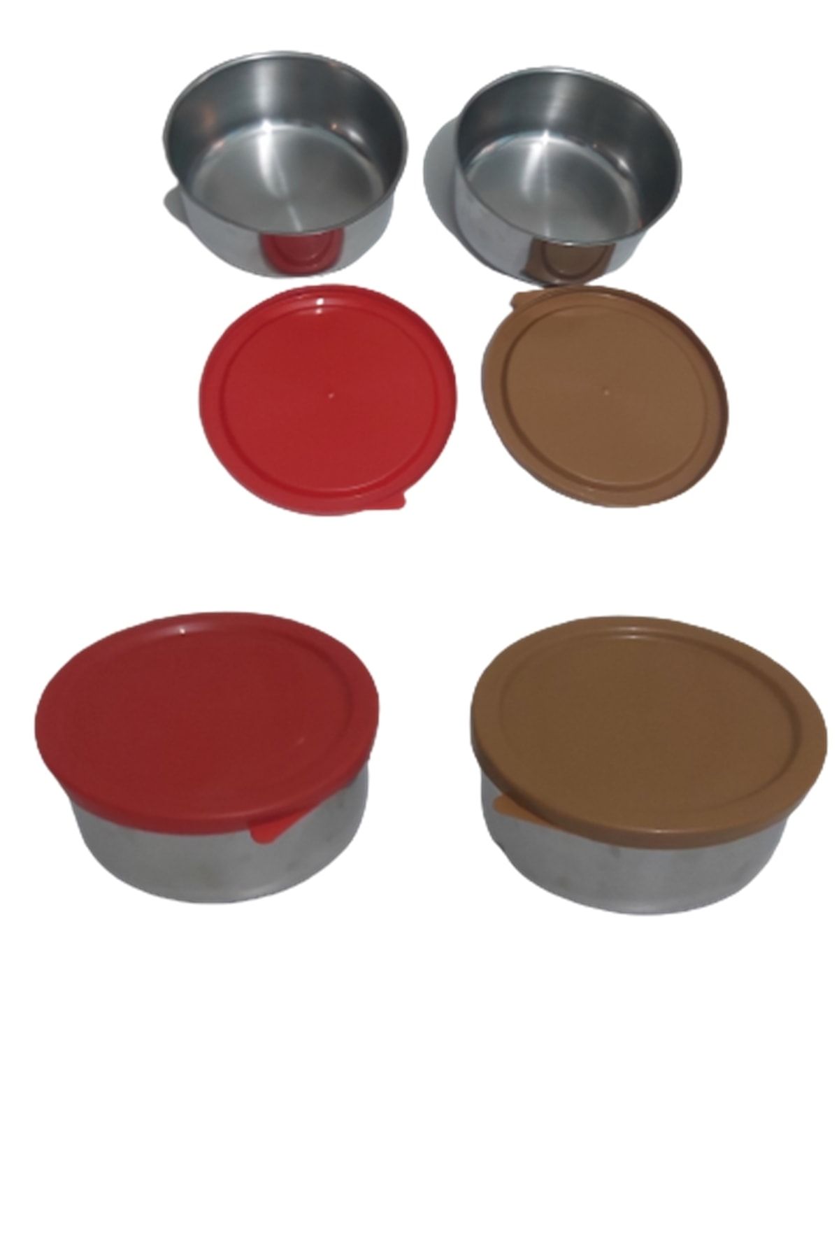 Home Keyf-im 2 Adet Paslanmaz Çelik 14 Cm Çelik Saklama Kabı