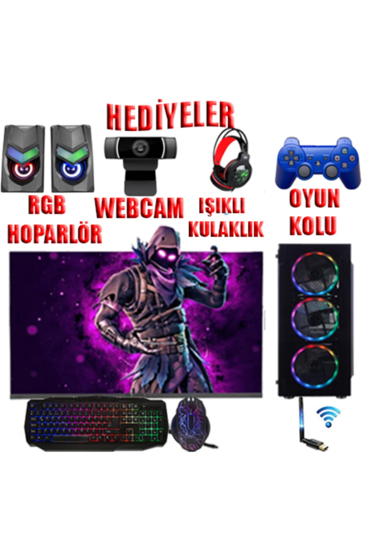 Dmc 49x (pubg Mobil,gta 5 )i5 3470,16gb Ram,256gb Ssd,1 Tb Hdd,4gb Gt740 Gddr5,23.8 Monitör