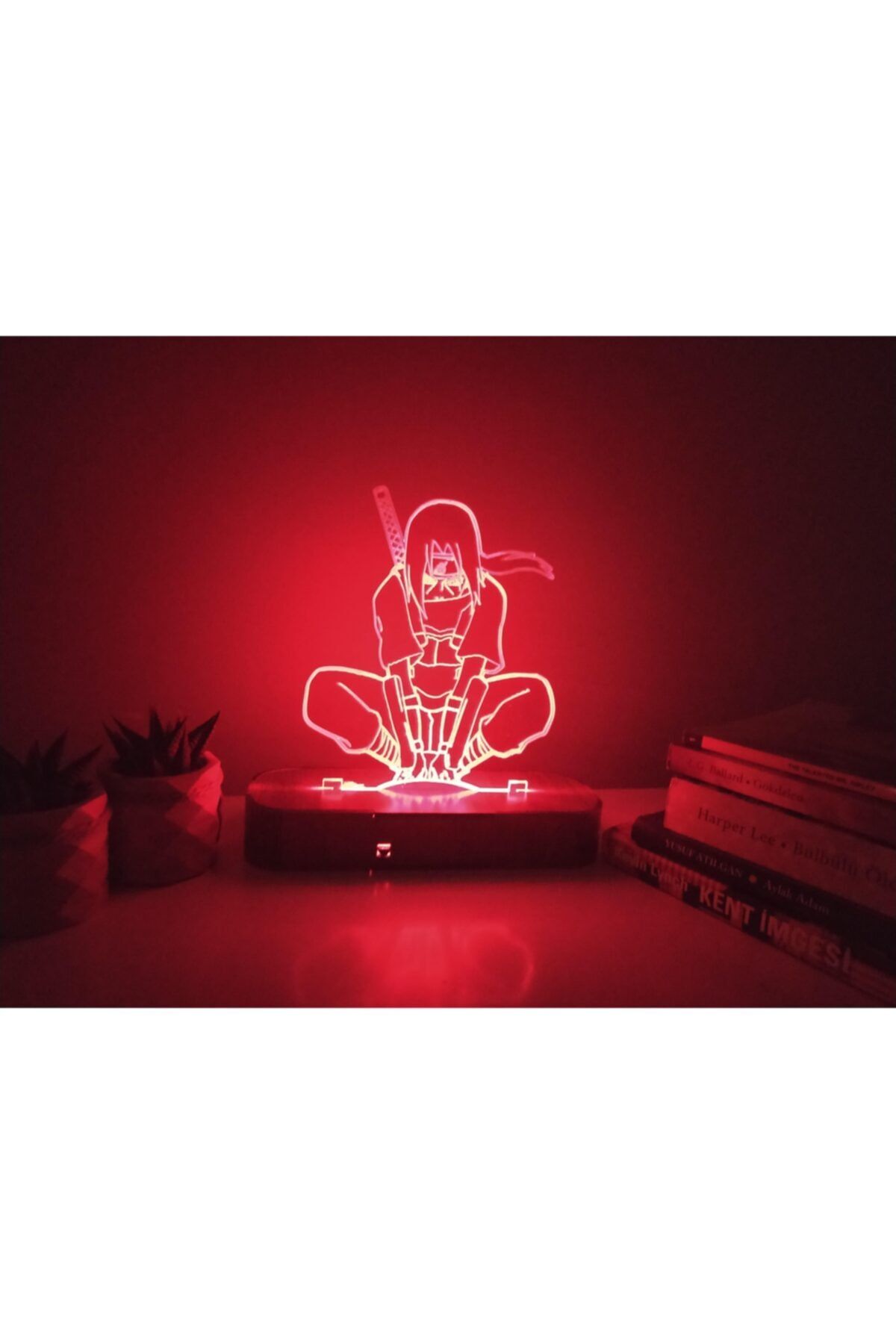 woodenart Dekoratif Naruto Itachı Uchiha Rgb Led Ve Kumandalı Masa Lambası