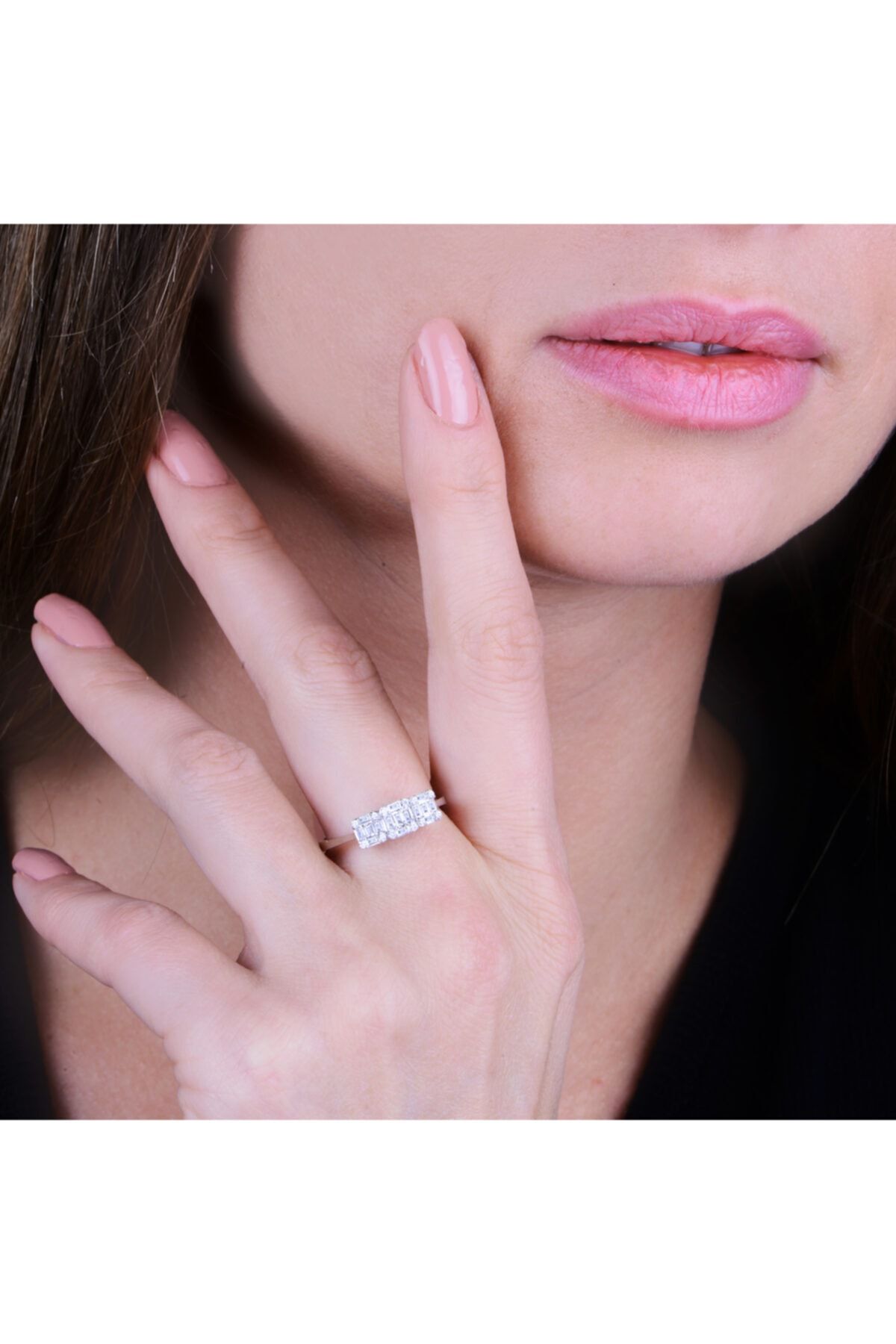 Exen Pırlanta 0.34 Carat F Vs Sı 14k 2.67 gr Tria Baget Pırlanta Yüzük