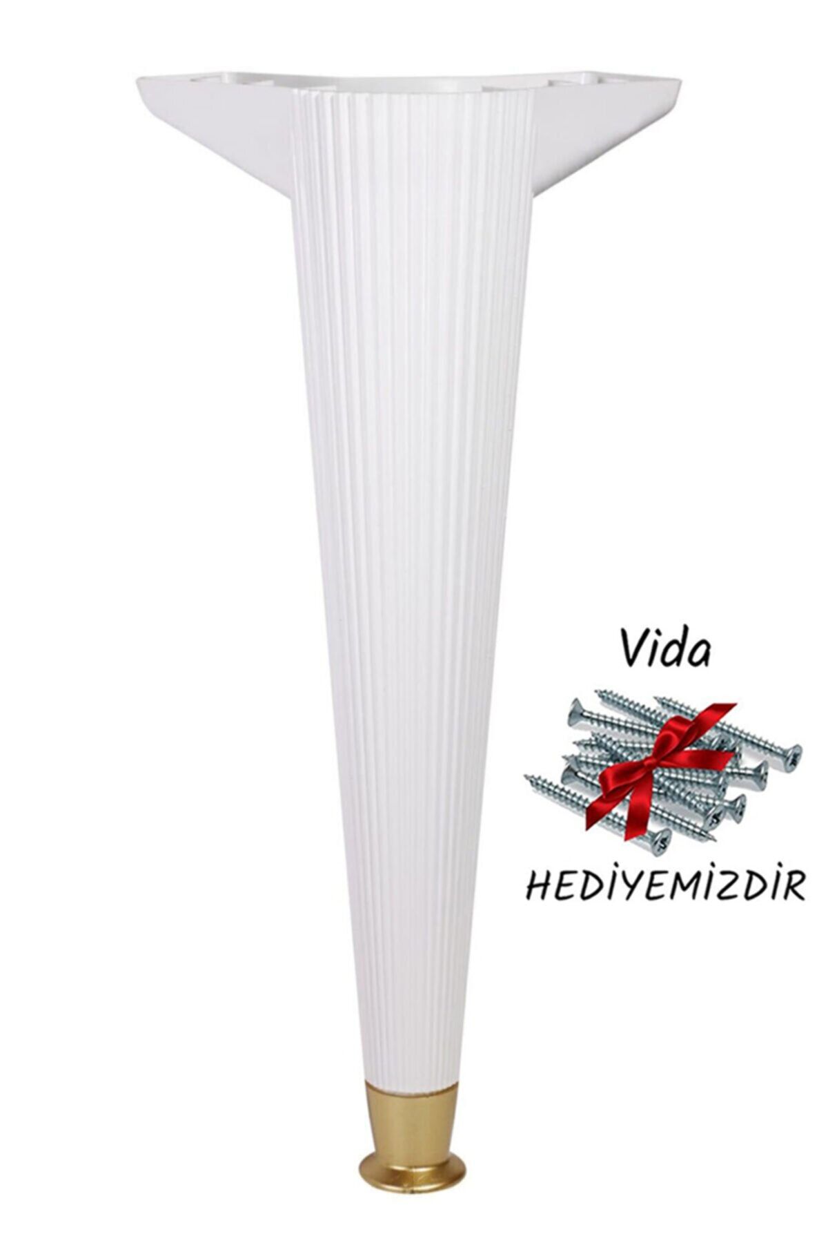 Badem10 Nobel Nefes Masa Ayağı Plastik Beyaz Altın 40 Cm