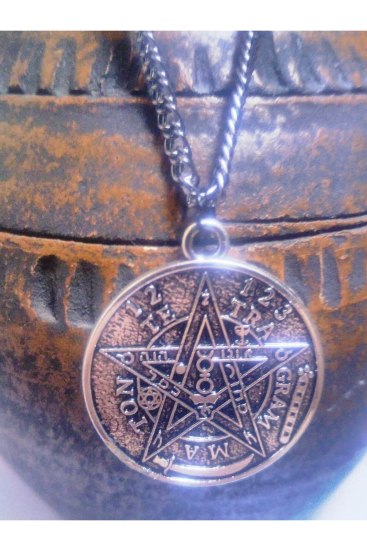 Alsade Wiccan Tetragrammaton Çekicilik Retro Kolye