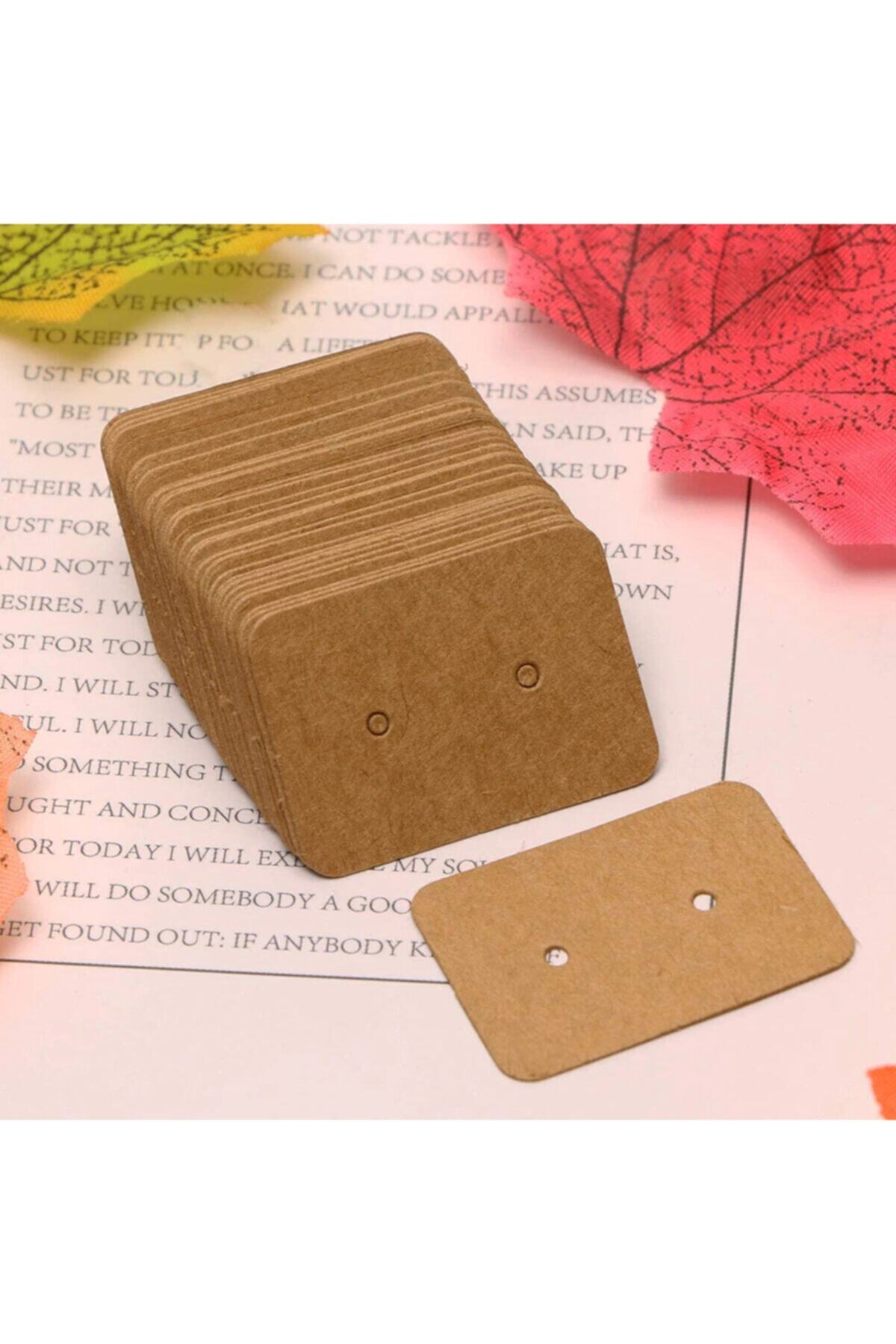PEV 25 Adet Bujiteri Küpe Boş Kraft Etiket Ürün Stand Fiyat Etiketi Kartı 2,5x3,5 Cm