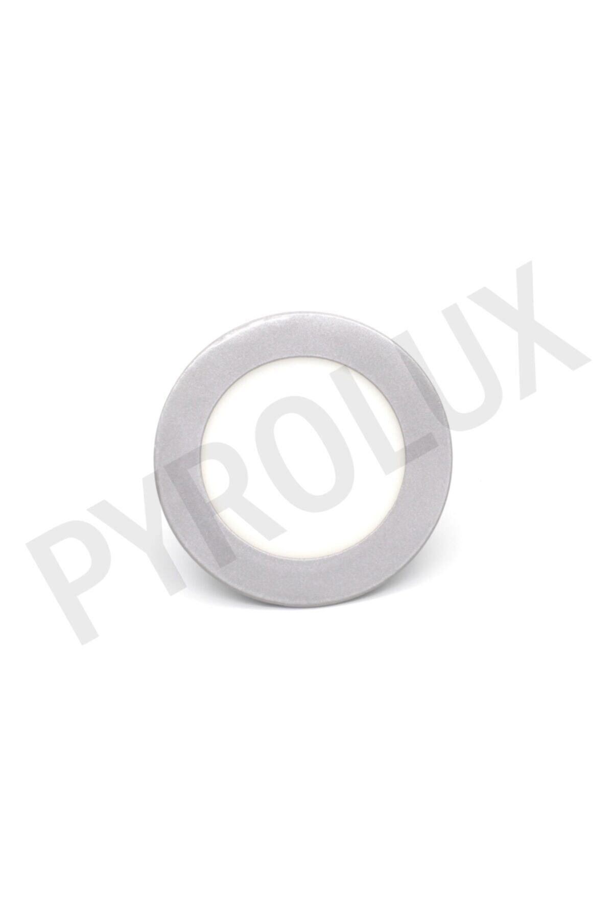 pyrolux Dekoratif Gümüş Simli Renkli Kasa 6w Slim Panel Led Spot Beyaz 6500k 10 Adet