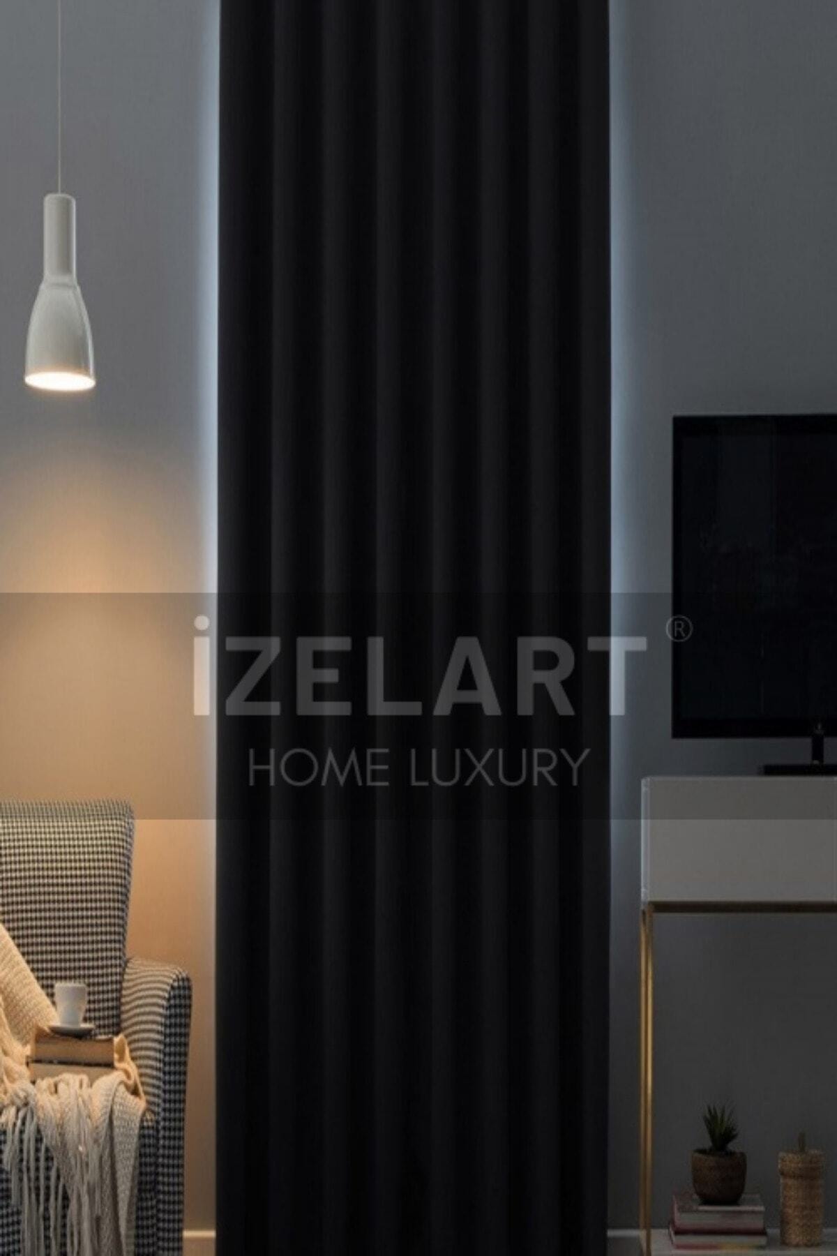 izelart Siyah Blackout Karartma Perde Termal