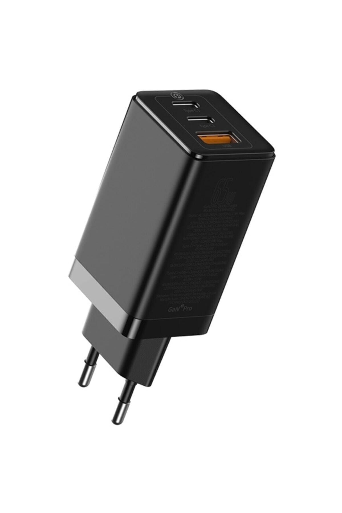 Baseus Gan2 Pro 65w Hızlı Şarj Aleti Macbook Pro Şarj Aleti Siyah