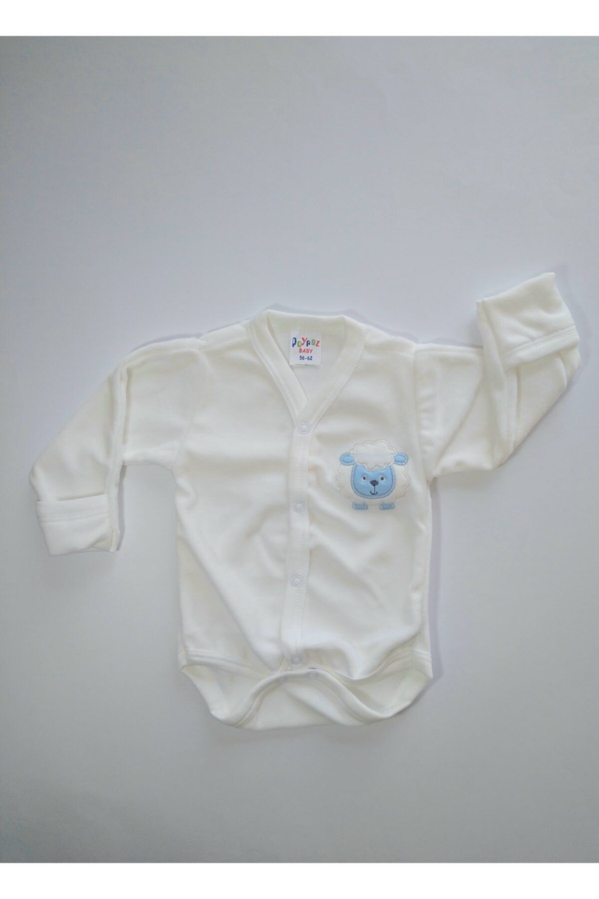 Poyraz Bebe 0-3 Ay Erkek Bebek Kadife Uzun Kollu Body