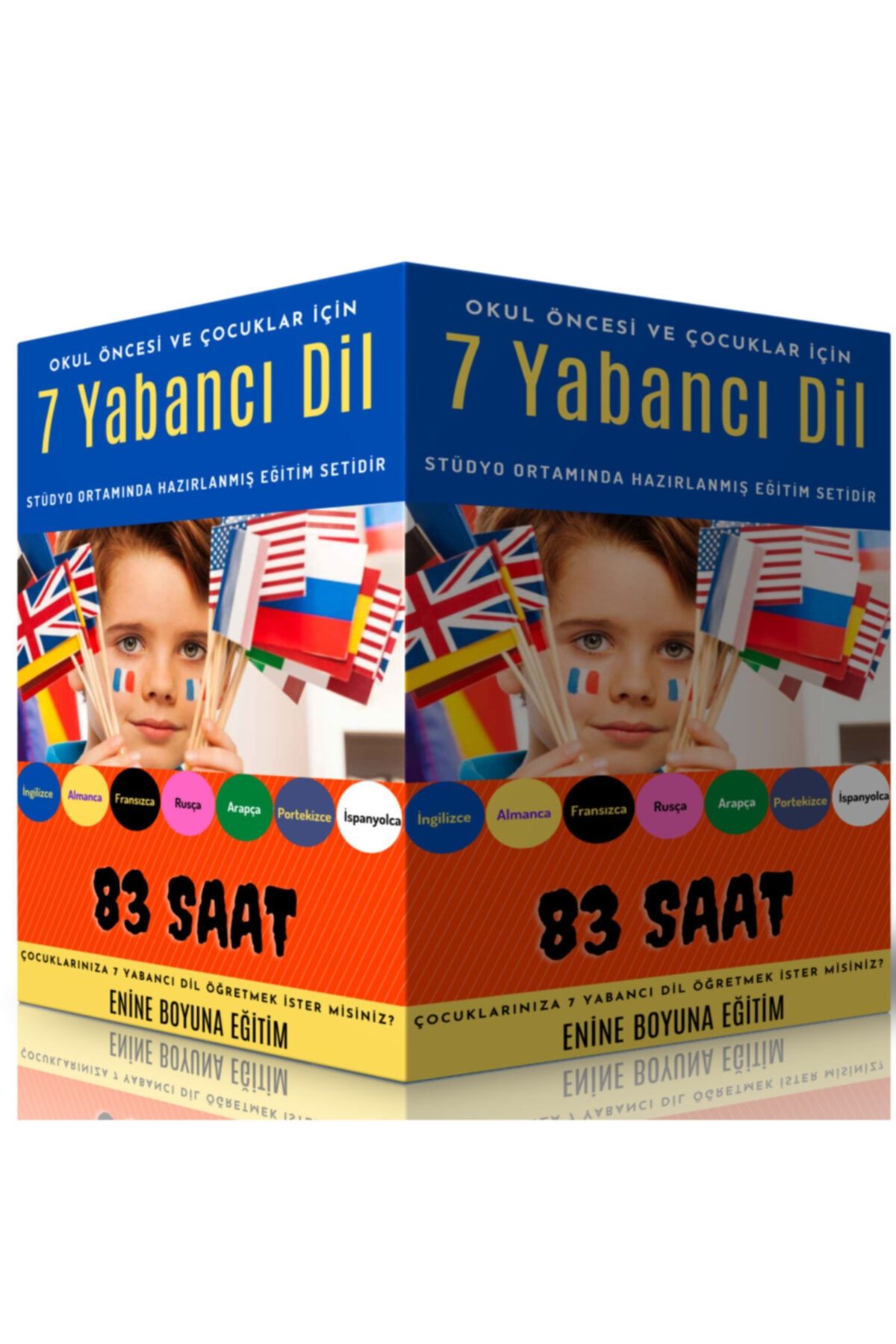 Enine Boyuna Eğitim Okul Öncesi Ve Çocuklar Için 7 Yabancı Dil Eğitim Seti