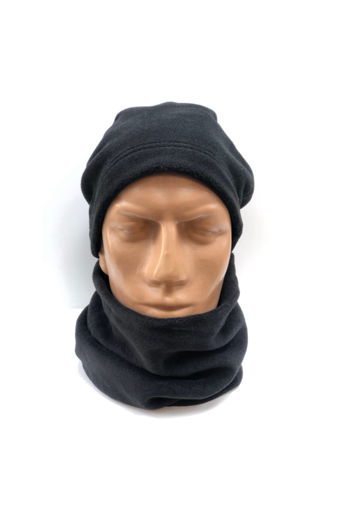 YILMAZ ASKERİ SHOP Siyah Polar Bere Boyunluk Takımı