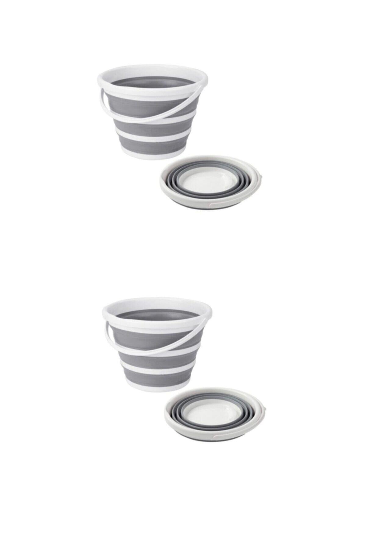 İntekcity 2 Adet Tiny Mini Art Pratik Katlanabilir Akordiyon Kovası 12,8 Lt