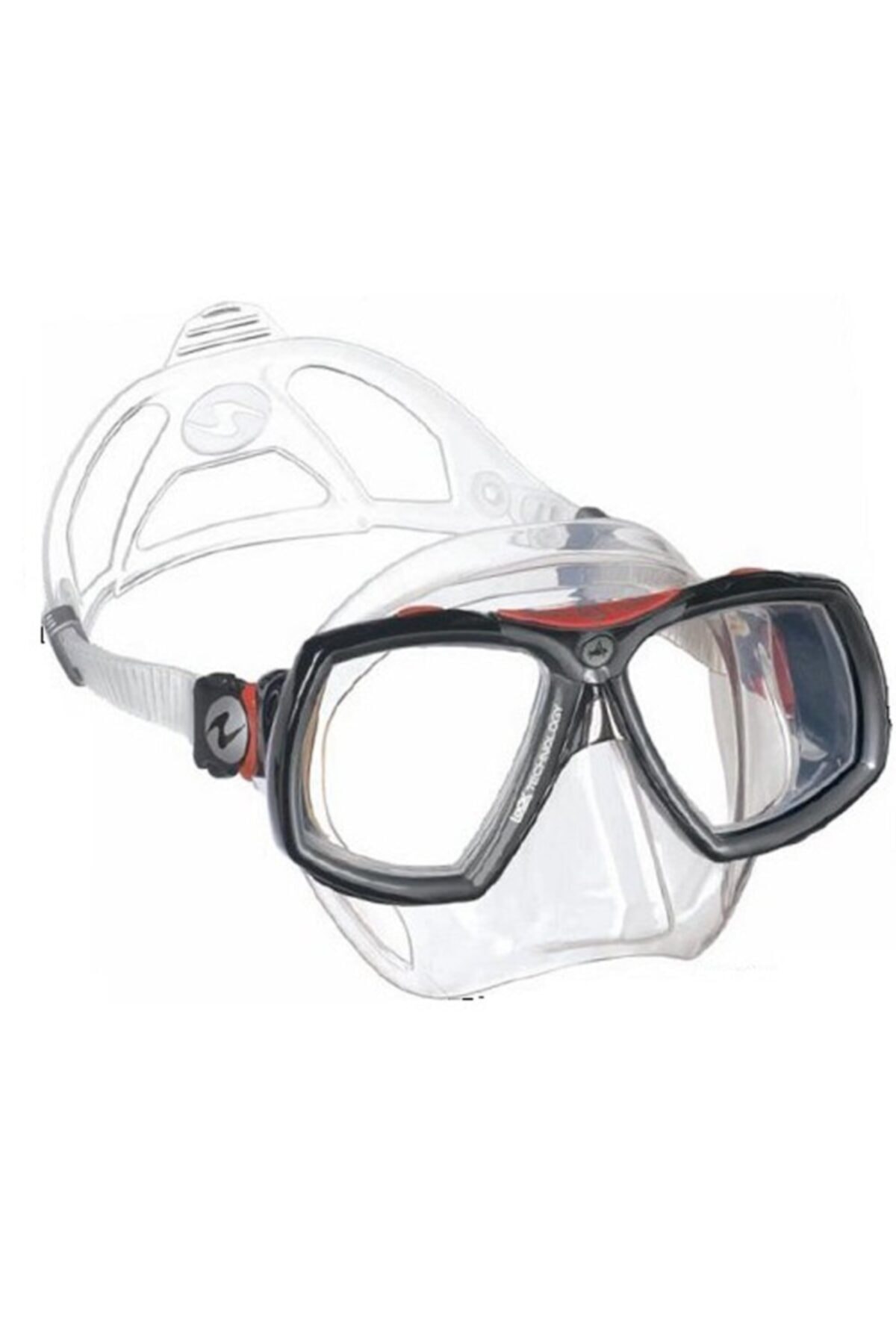 Aqua Lung Look 2 Şeffaf Silikon - Kırmızı Dalış Maskesi
