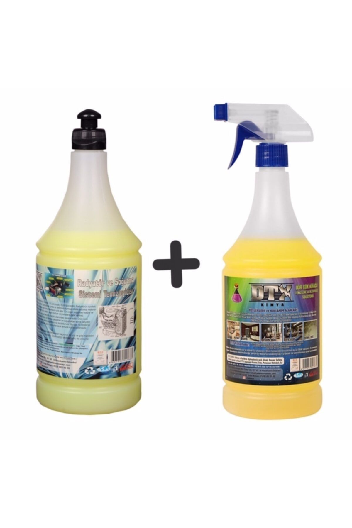 Dtx Kimya Oto Kalorifer Ve Petek Temizleme Ilacı (solventli) 1lt & Ixir Çok Amaçlı Genel Temizleme Sıvısı 1 Lt