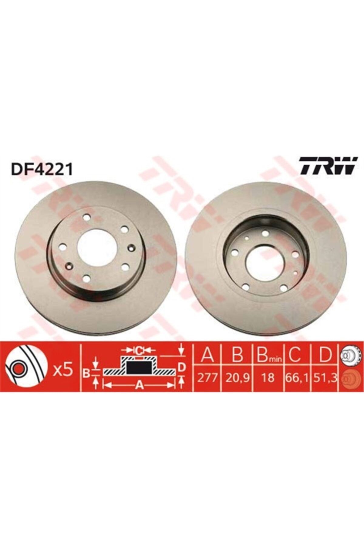 PARCAWORLD Fren Diski Ön Takım Sdb101070 Bmw Freelander 1 98-06 Bm Trw Trw Df4221