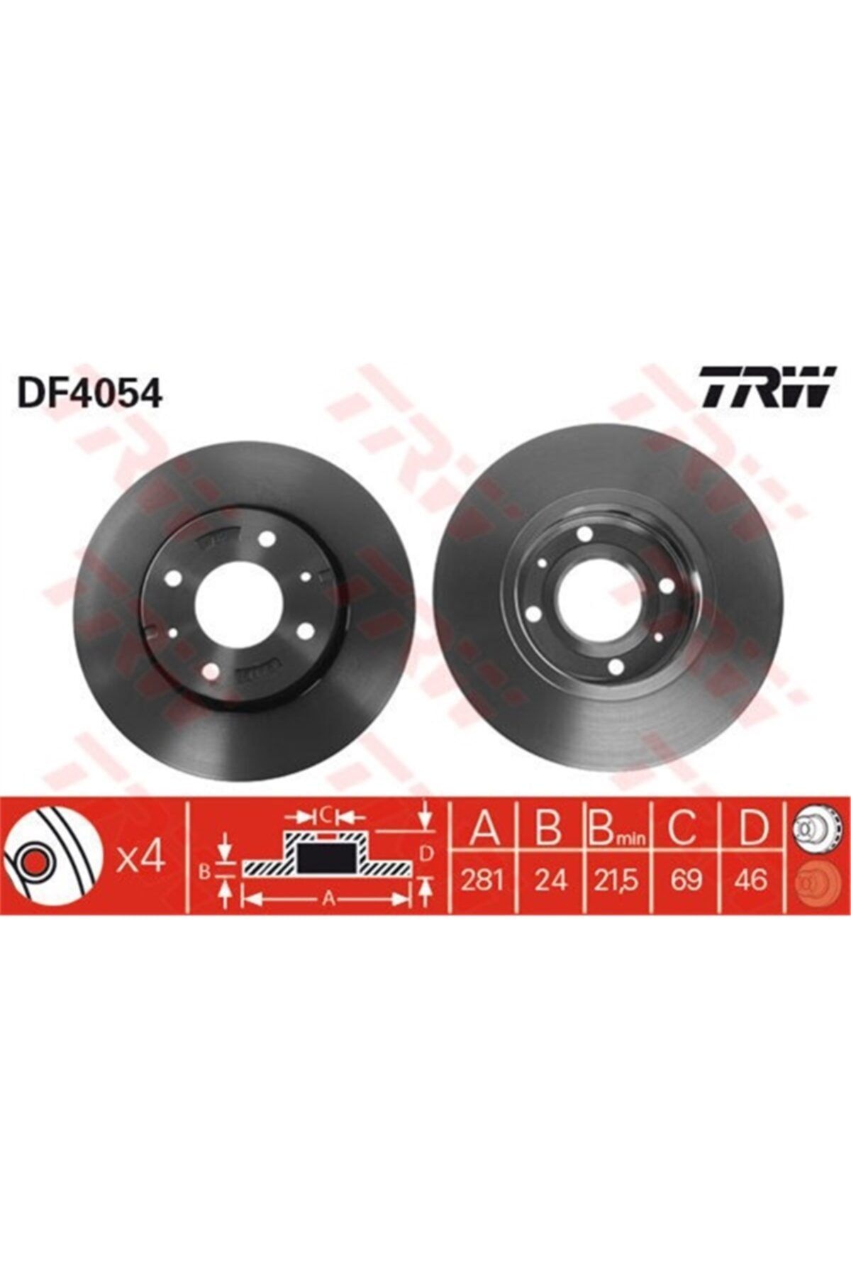 PARCAWORLD Fren Diski Ön . M818027 Japon Carısma (da) 00-05 1.6:1.8/1.9 Td Trw Trw Df4054