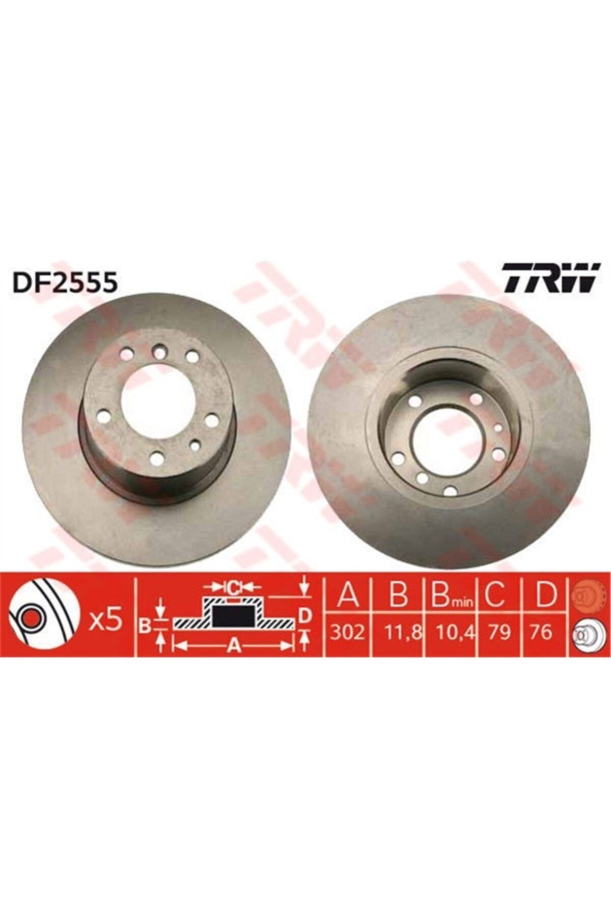 PARCAWORLD Fren Diski Ön Takım 34111161693 Bmw E34 90-95 Bm Trw Trw Df2555