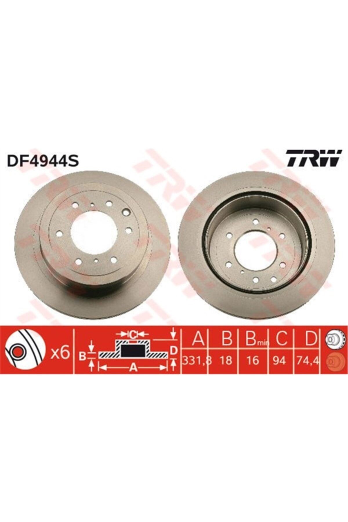 PARCAWORLD Fren Diski Arka . 4615a037 Japon Pajero (v9) 07- 3.2 Dı-d Trw Trw Df4944s