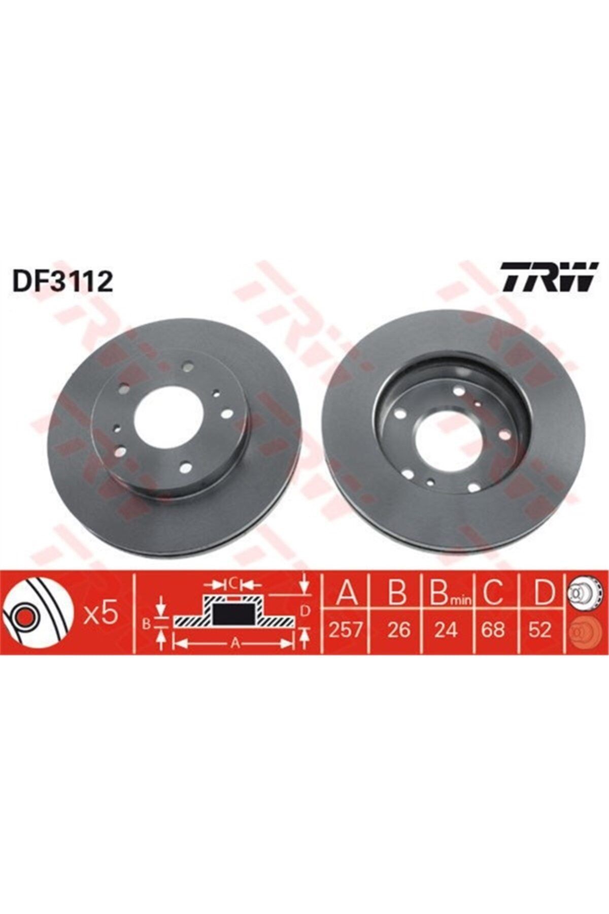 PARCAWORLD Fren Diski Ön . 40206-9c100 Japon Vanette (c23) 95-01 2.3 D Trw Trw Df3112