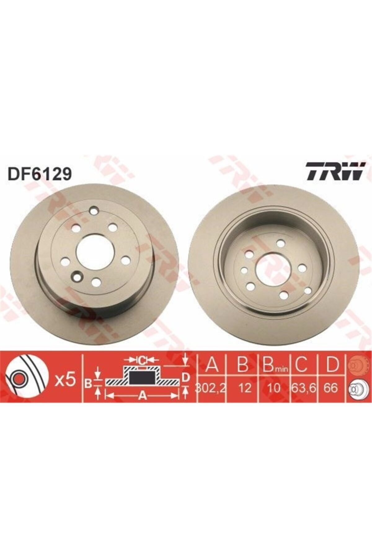 PARCAWORLD Fren Diski Arka Takım Lr001018 Bmw Freelander 2 06-14 2.2 Td Trw Trw Df6129