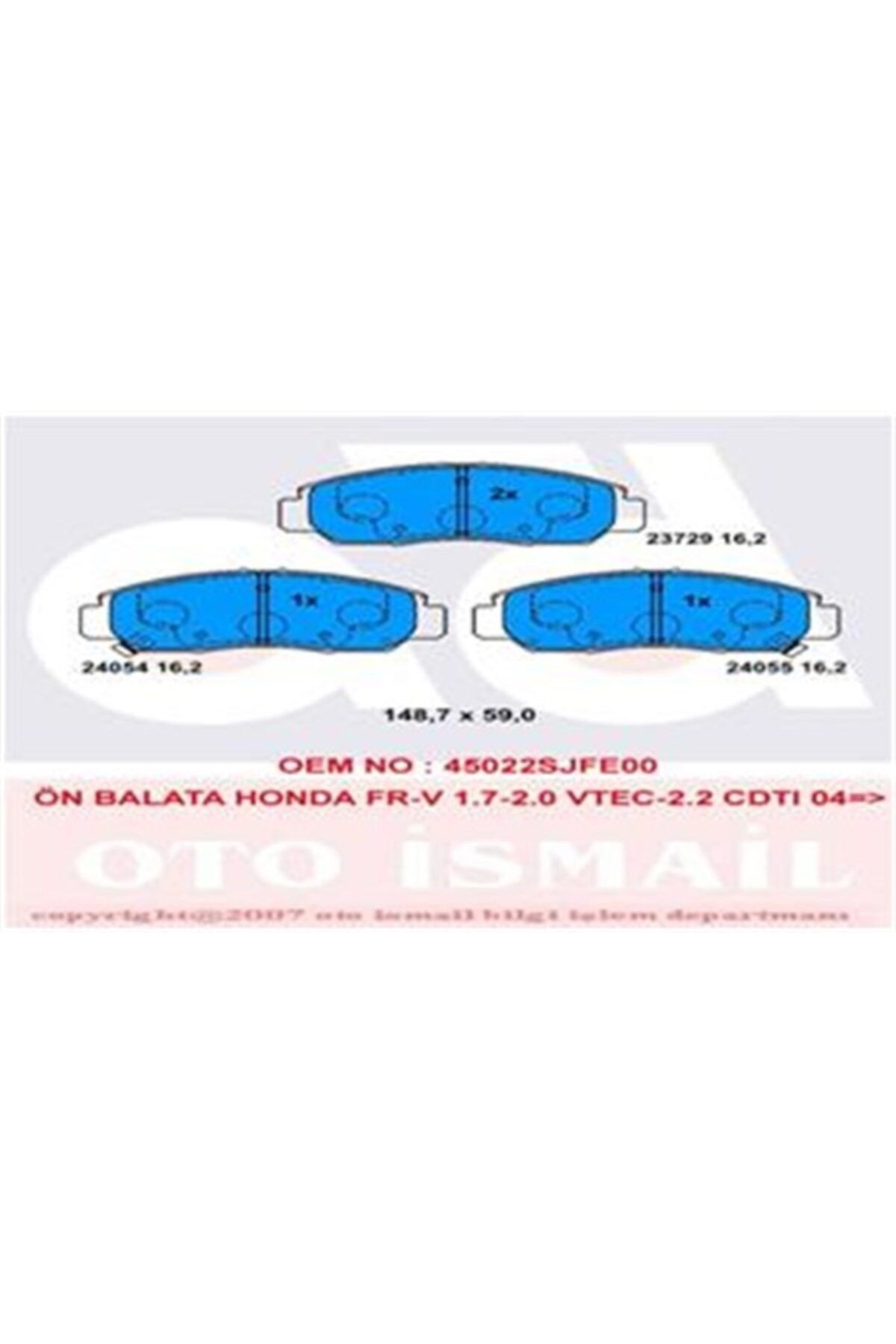 PARCAWORLD Fren Balatası Ön . 45022-snb-e01 Japon Cıvıc (fd) 06-11 1.6:1.8 Trw Trw Gdb3268
