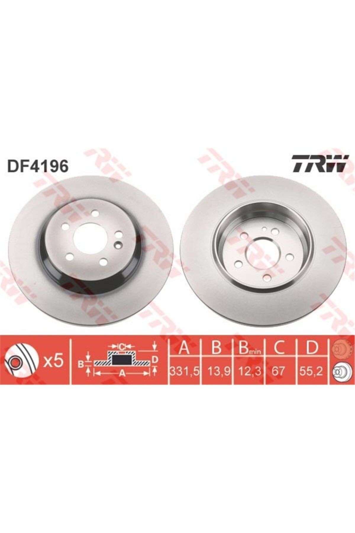 PARCAWORLD Frendıskı Arka A 163 423 02 12, 163 423 02 12 Dıger Mercedes-benz: M-class (w163) 97-00 Trw Trw Df41