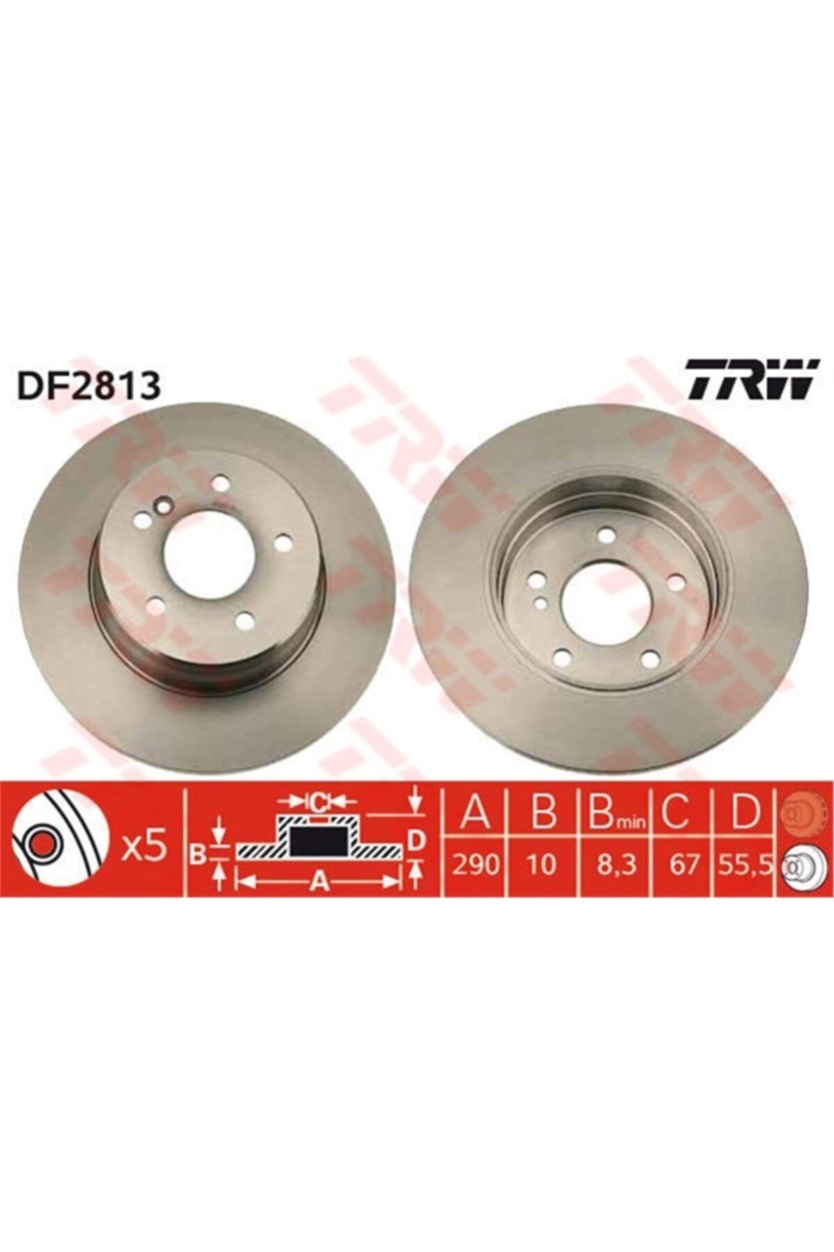 PARCAWORLD Fren Diski Arka A2104230612 Mercedes W210-w203-w209 07-10 Bm Trw Trw Df2813