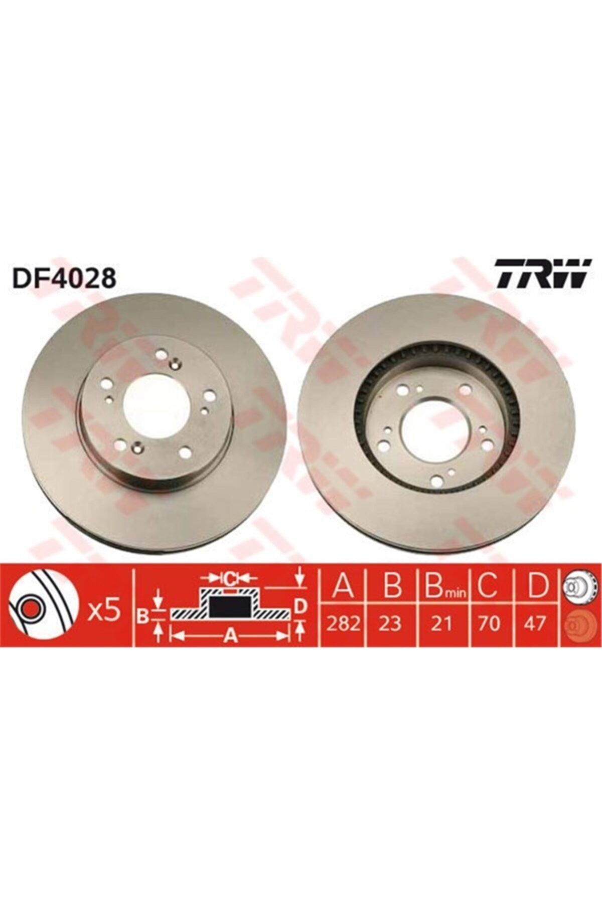PARCAWORLD Fren Diski Ön Takım 45251-sp0-000 Japon Crv (rd) Hrv (gh) 99-05 Prelude (bb) 2.2 97-01 97-01 2.0 Trw