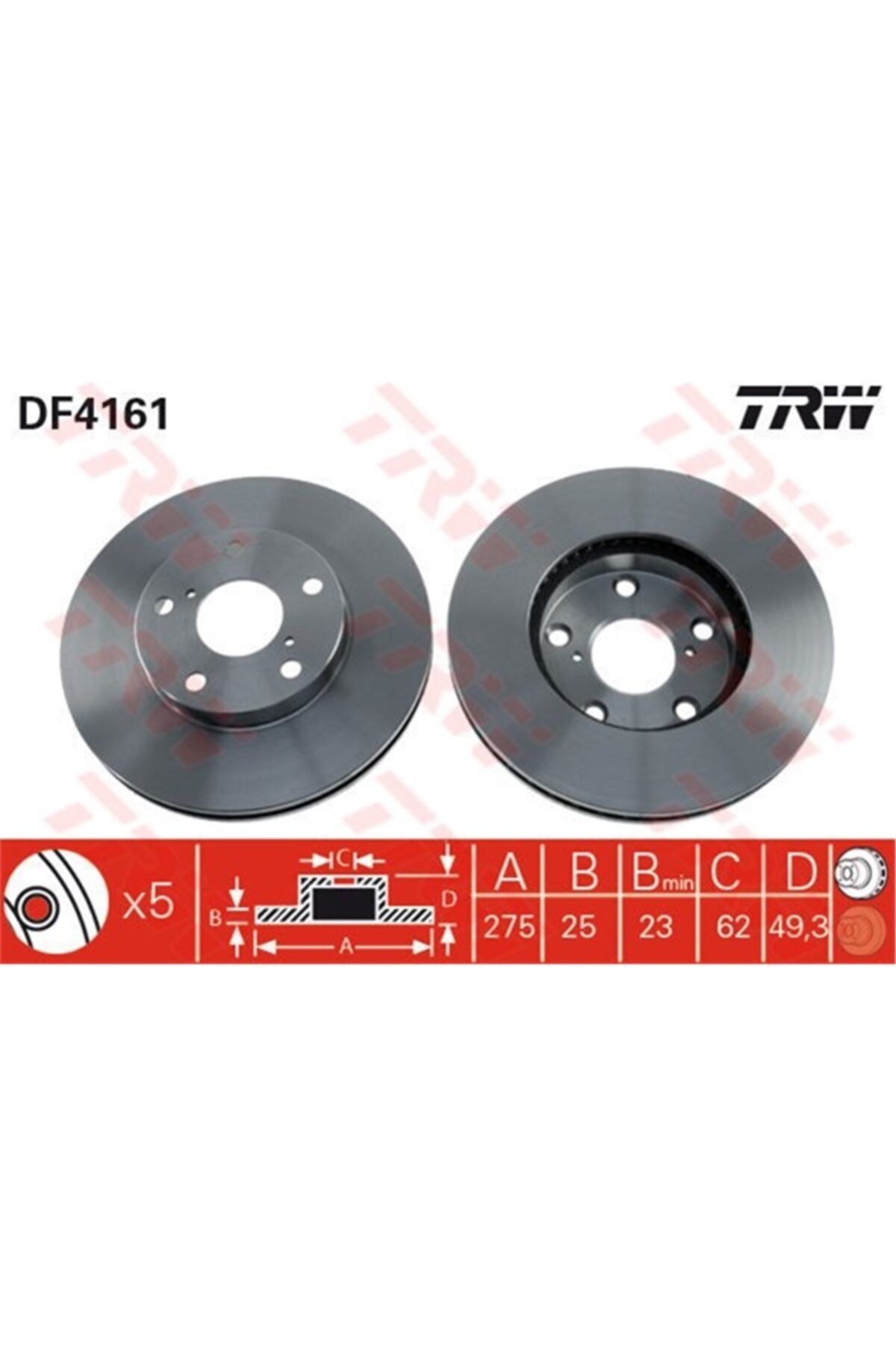 PARCAWORLD Fren Diski Ön . 43512-42030 Japon Rav4 (a2) 01-05 2.0 Trw Trw Df4161