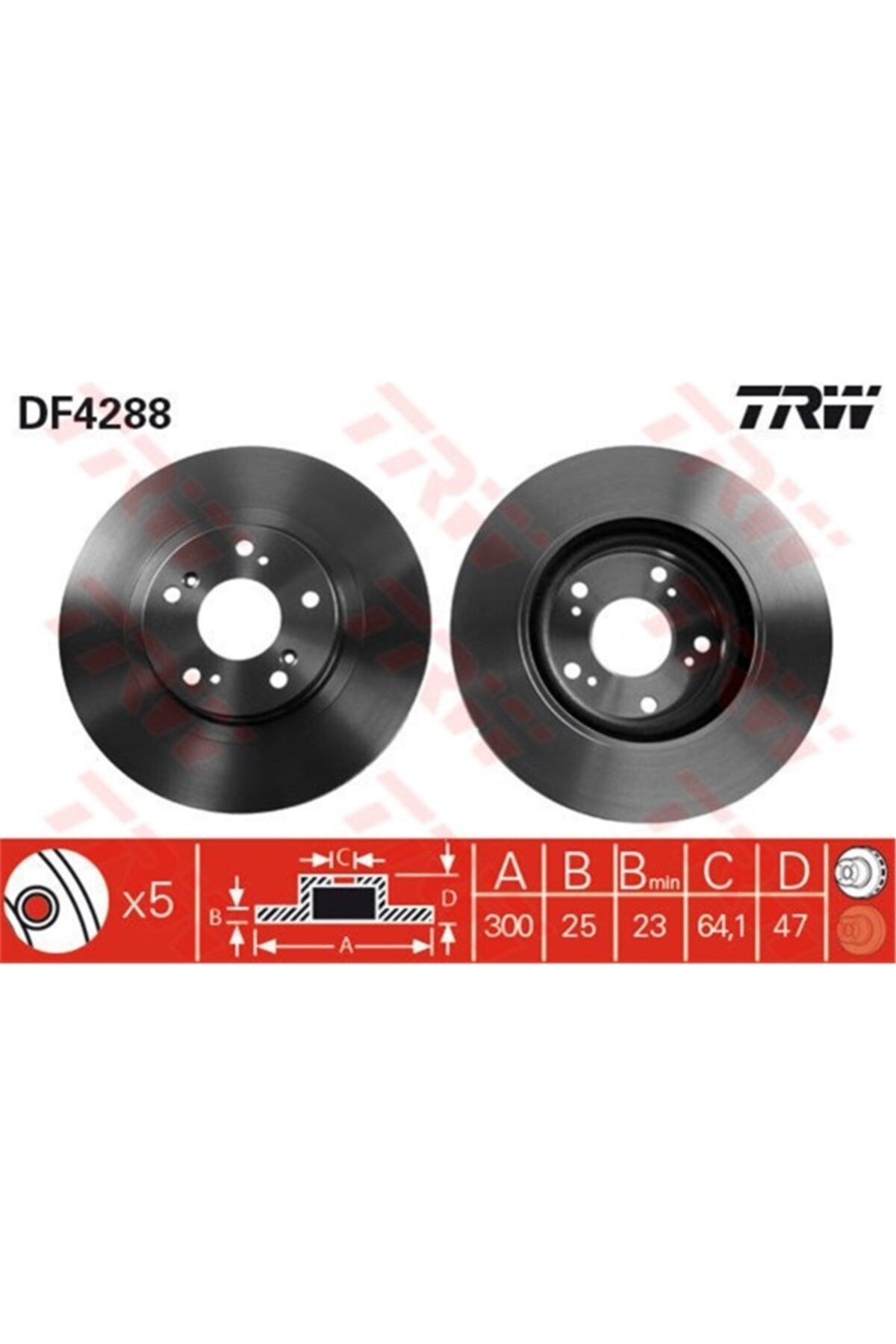 PARCAWORLD Fren Diski Ön . 45251-s6m-a10 Japon Cıvıc (ep) Hb 2.0 01-05 01-05 2.0 Trw Trw Df4288
