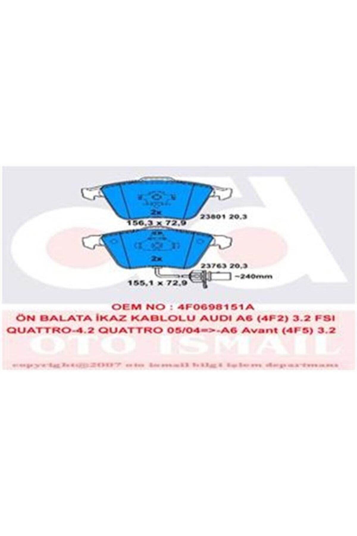 PARCAWORLD Fren Balatası Ön Fdb1629 4f0698151d Vw A4-a6 04-11 Bm Trw Trw Gdb1617