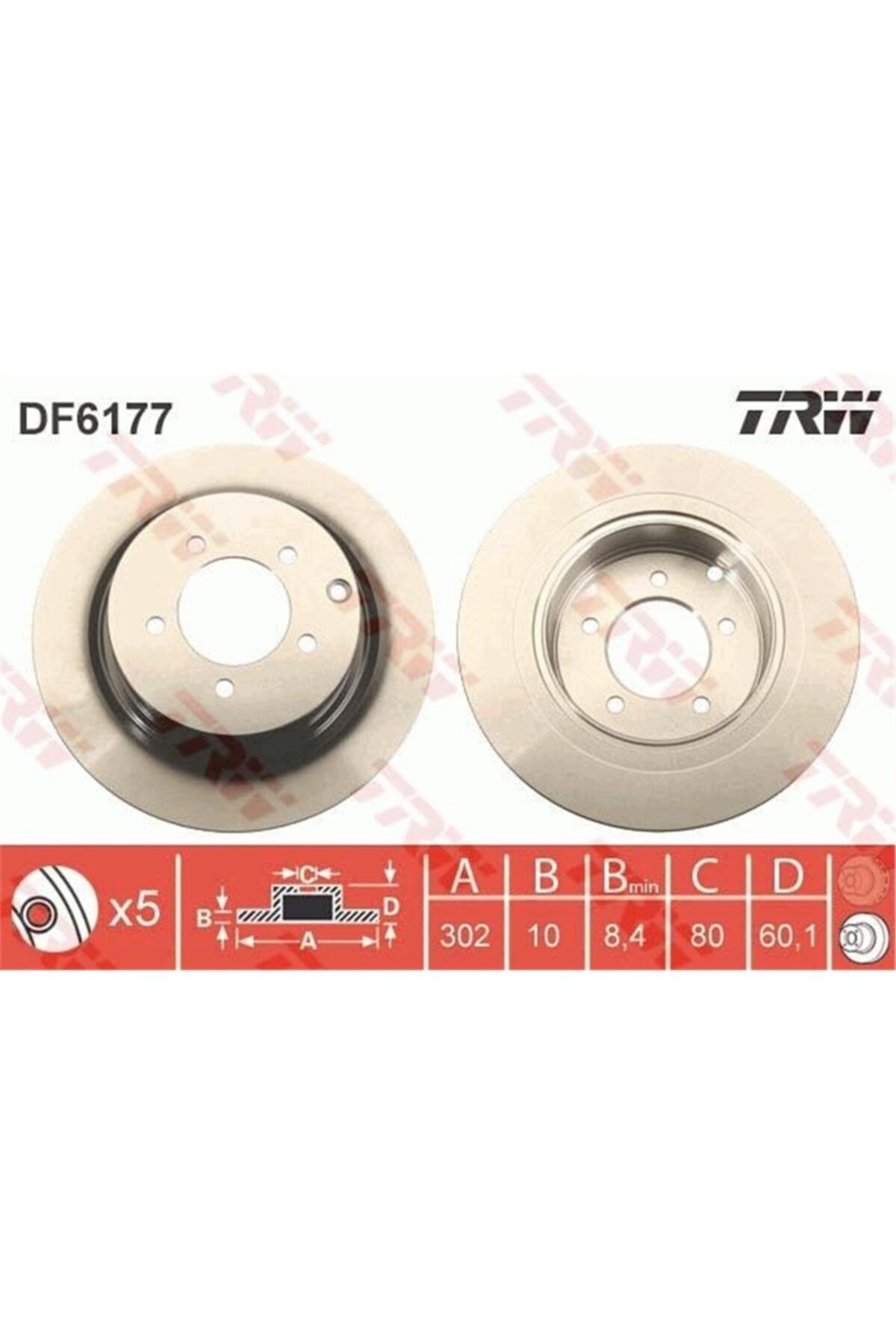 PARCAWORLD Fren Diski Arka . 4615a121 Japon Asx (ga) Outlander (cw) 2.0 09-12 10-12 1.6:1.8 Dı-d Trw Trw Df6177