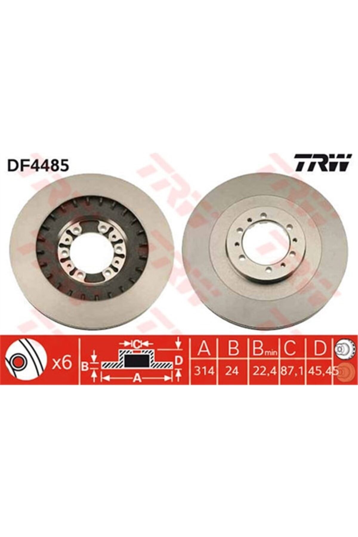 PARCAWORLD Fren Diski Ön . Mb699716 Mıtsubıshı L200 (k74) 02-05 2.5 Td Trw Trw Df4485