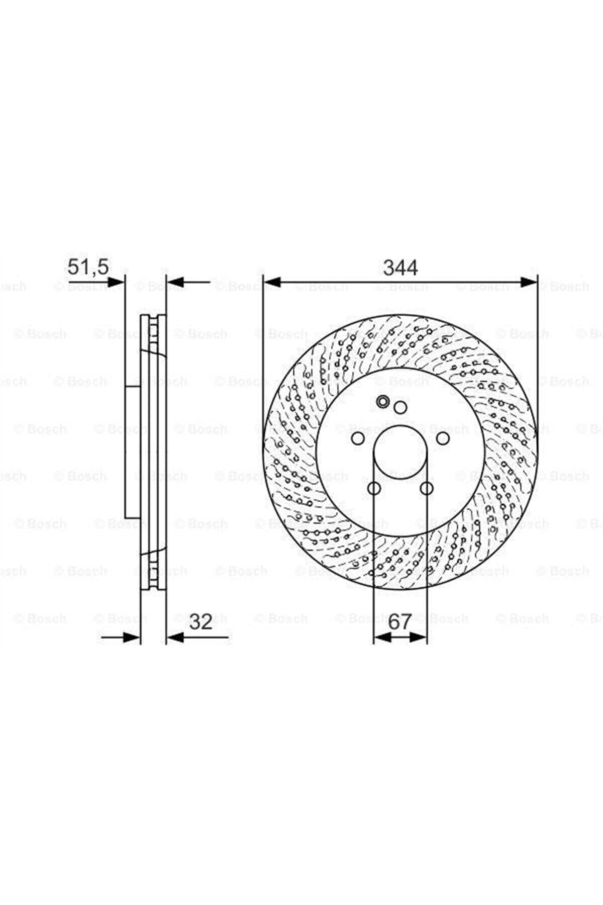 PARCAWORLD Fren Diski. Ön. 344 -32-30 Mm . Kaplamalı. Yüksek Karbon Alaşımlı Bosch 0986479d07