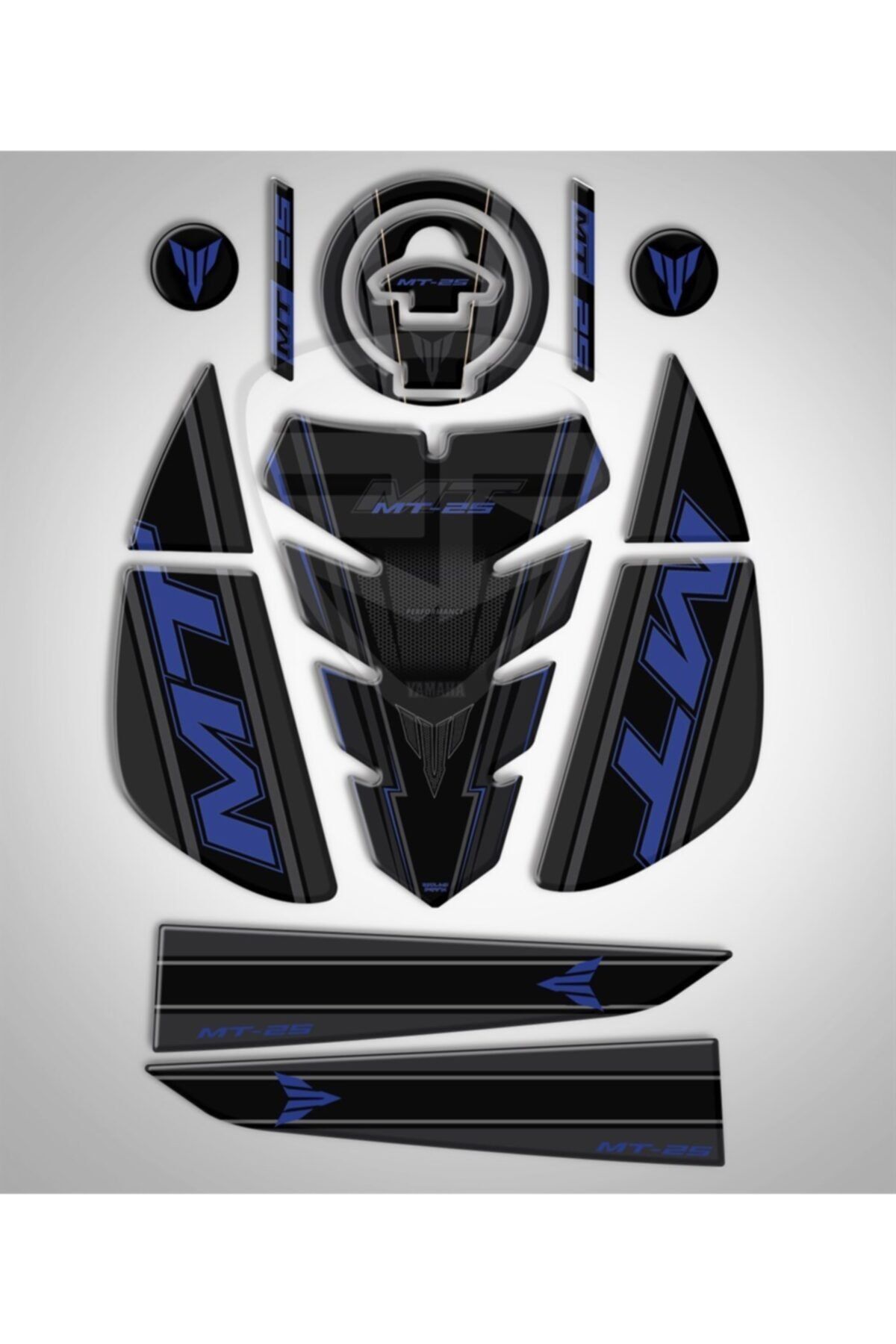 Redline Grafik Yamaha Mt 25 2020-2021 5'li Full Set Mavi Uyumlu